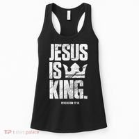 Jesus Is King Christian Bible Scripture Quote Women's Tank Top thumb 0