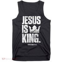 Jesus Is King Christian Bible Scripture Quote Tank Top thumb 0