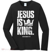 Jesus Is King Christian Bible Scripture Quote Women's Long Sleeve Shirt thumb 0
