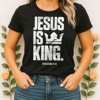 Jesus Is King Christian Bible Scripture Quote Women's T-Shirt thumb 2