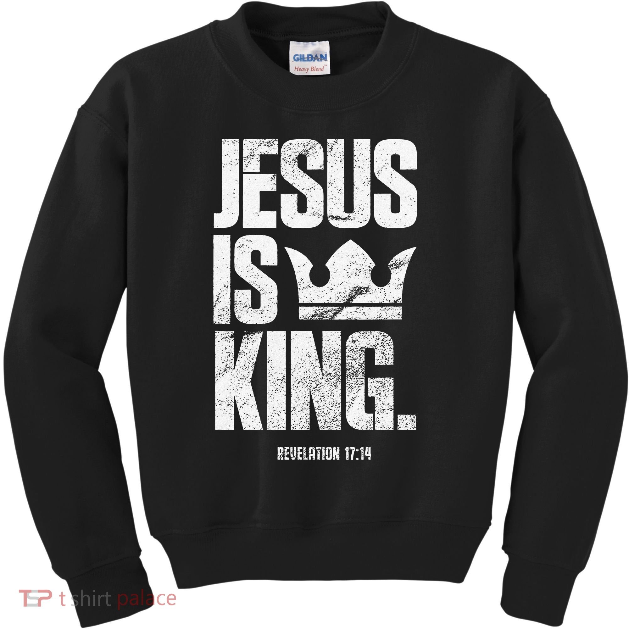 Jesus Is King Christian Bible Scripture Quote Kids Sweatshirt