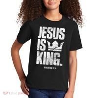 Jesus Is King Christian Bible Scripture Quote Kids T-Shirt thumb 2