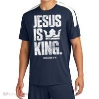 Jesus Is King Christian Bible Scripture Quote Sport-Tek Competitor United Soccer Jersey thumb 0