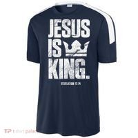Jesus Is King Christian Bible Scripture Quote Sport-Tek Competitor United Soccer Jersey thumb 2