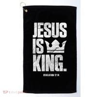 Jesus Is King Christian Bible Scripture Quote Gift Golf Towel thumb 0