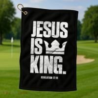 Jesus Is King Christian Bible Scripture Quote Gift Golf Towel thumb 1