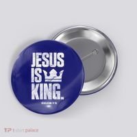 Jesus Is King Christian Bible Scripture Quote Gift Button thumb 0