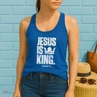 Jesus Is King Christian Bible Scripture Quote Gift Women's Tank Top thumb 2