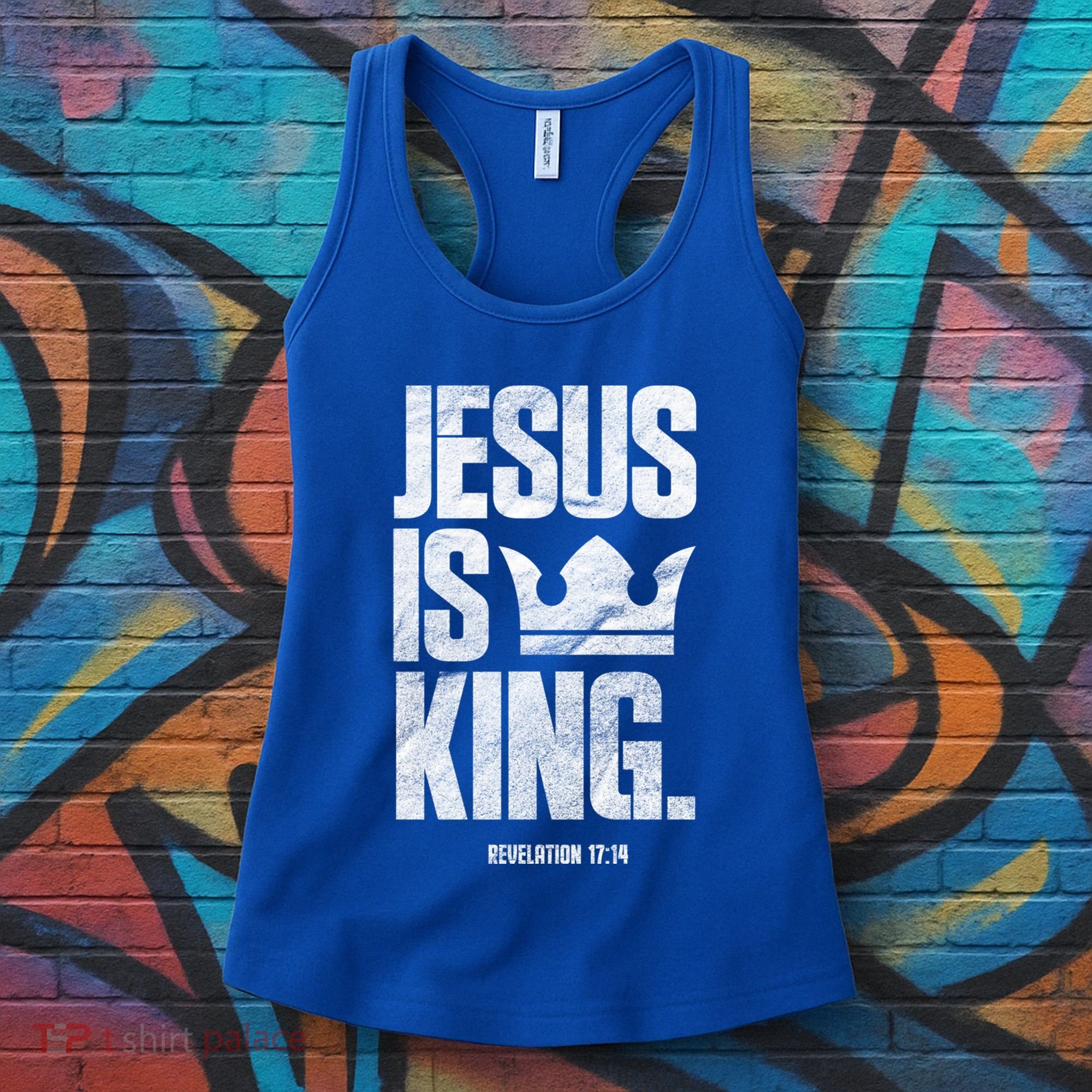 Jesus Is King Christian Bible Scripture Quote Gift Women's Tank Top