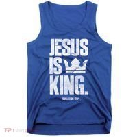 Jesus Is King Christian Bible Scripture Quote Gift Tank Top thumb 0