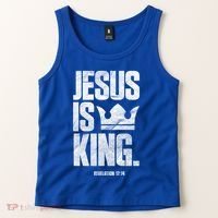 Jesus Is King Christian Bible Scripture Quote Gift Tank Top thumb 2