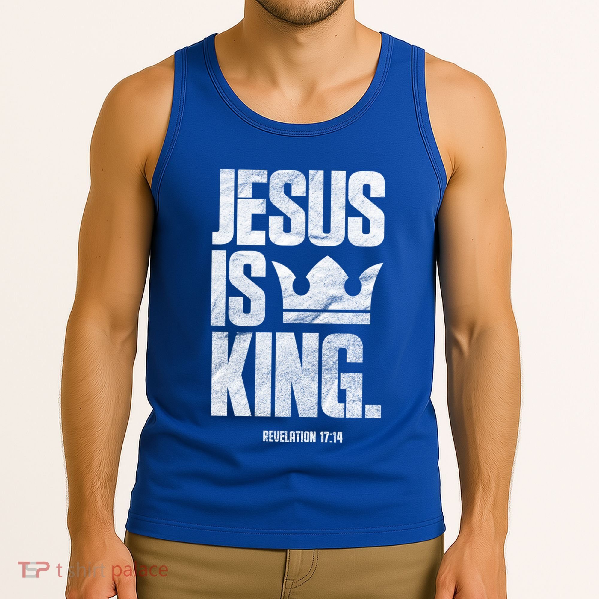Jesus Is King Christian Bible Scripture Quote Gift Tank Top