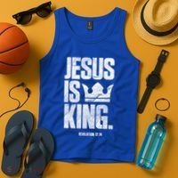 Jesus Is King Christian Bible Scripture Quote Gift Tank Top thumb 4