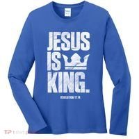 Jesus Is King Christian Bible Scripture Quote Gift Women's Long Sleeve Shirt thumb 0
