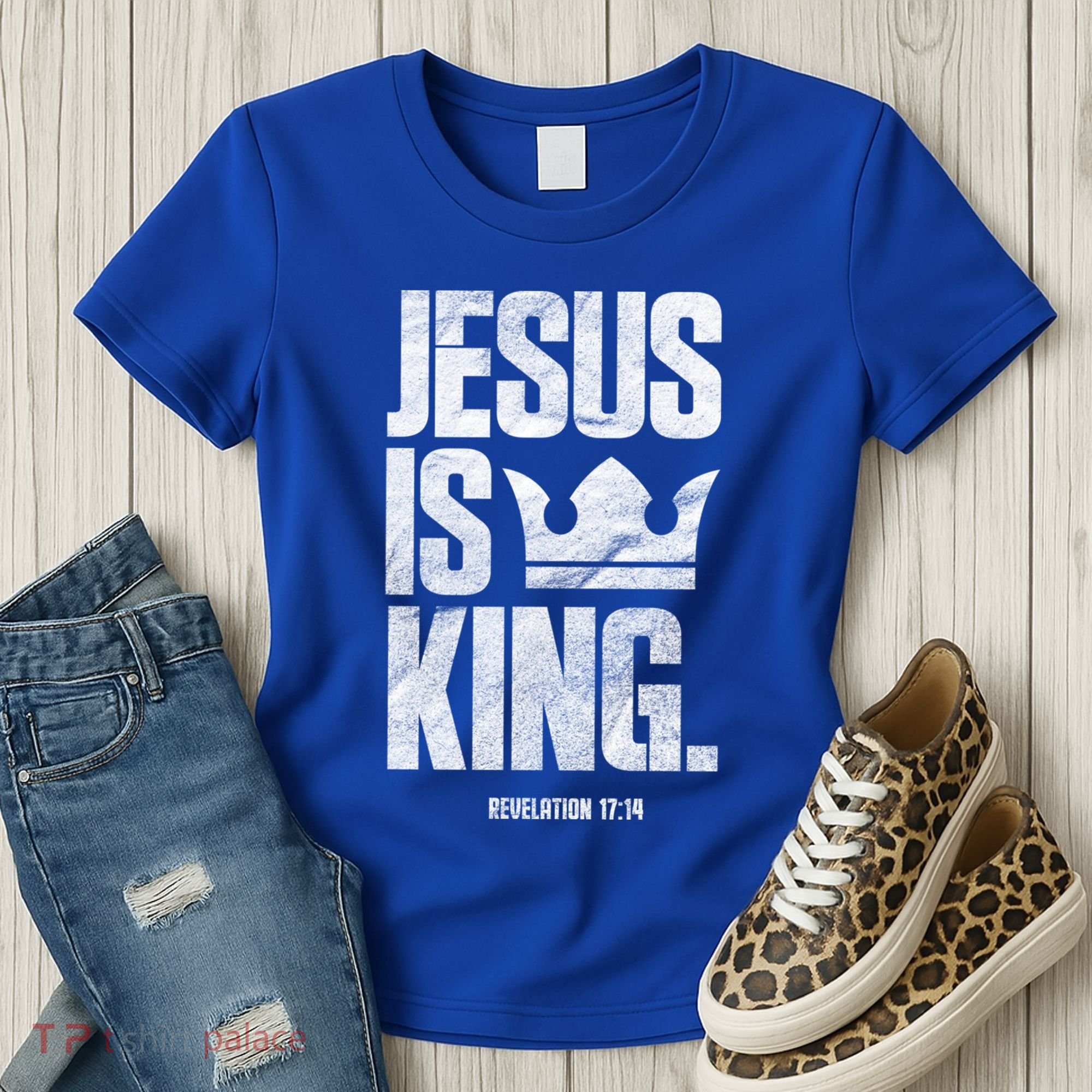 Jesus Is King Christian Bible Scripture Quote Gift Women's T-Shirt