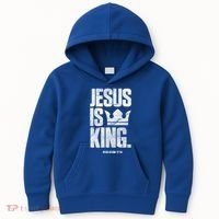 Jesus Is King Christian Bible Scripture Quote Gift Kids Hoodie thumb 0