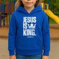 Jesus Is King Christian Bible Scripture Quote Gift Kids Hoodie thumb 3