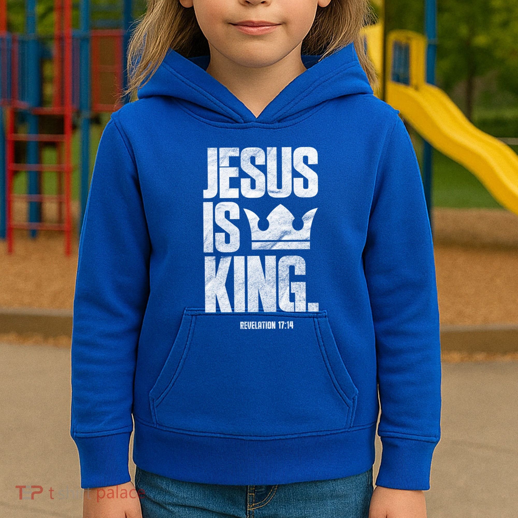 Jesus Is King Christian Bible Scripture Quote Gift Kids Hoodie
