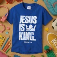 Jesus Is King Christian Bible Scripture Quote Gift Kids T-Shirt thumb 3
