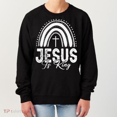 Jesus Is King Subtle Christian Minimalist Religious Women's Sweatshirt