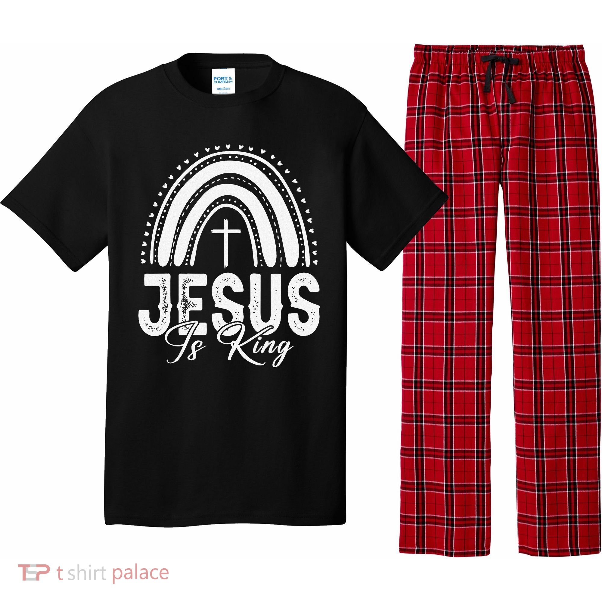 Jesus Is King Subtle Christian Minimalist Religious Pajama Set