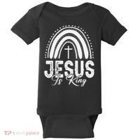 Jesus Is King Subtle Christian Minimalist Religious Baby Bodysuit thumb 0
