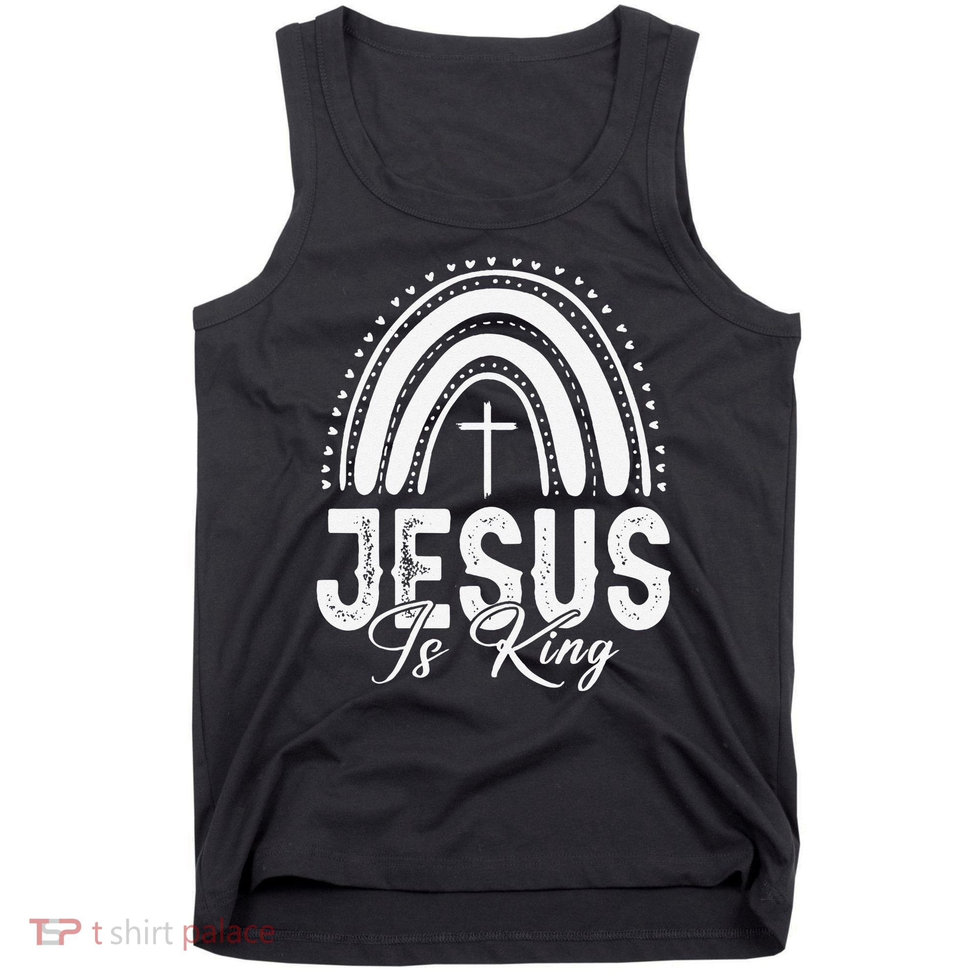 Jesus Is King Subtle Christian Minimalist Religious Tank Top