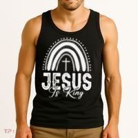 Jesus Is King Subtle Christian Minimalist Religious Tank Top thumb 3