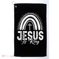 Jesus Is King Subtle Christian Minimalist Religious Golf Towel thumb 0