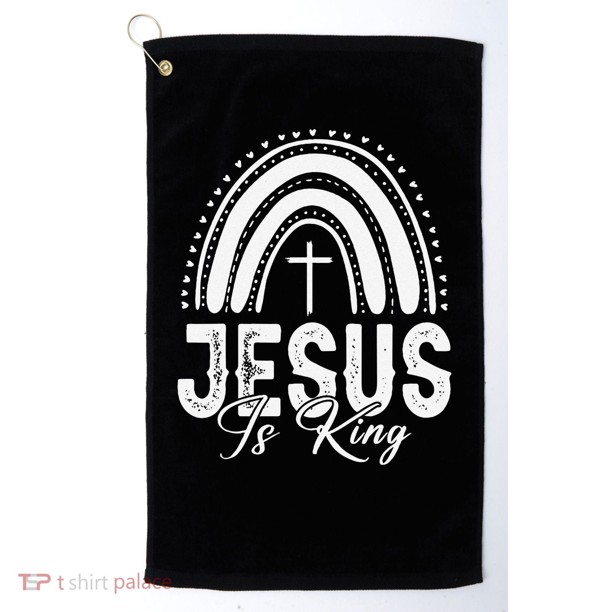 Jesus Is King Subtle Christian Minimalist Religious Golf Towel