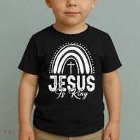 Jesus Is King Subtle Christian Minimalist Religious Toddler T-Shirt thumb 2