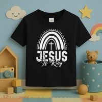 Jesus Is King Subtle Christian Minimalist Religious Toddler T-Shirt thumb 3