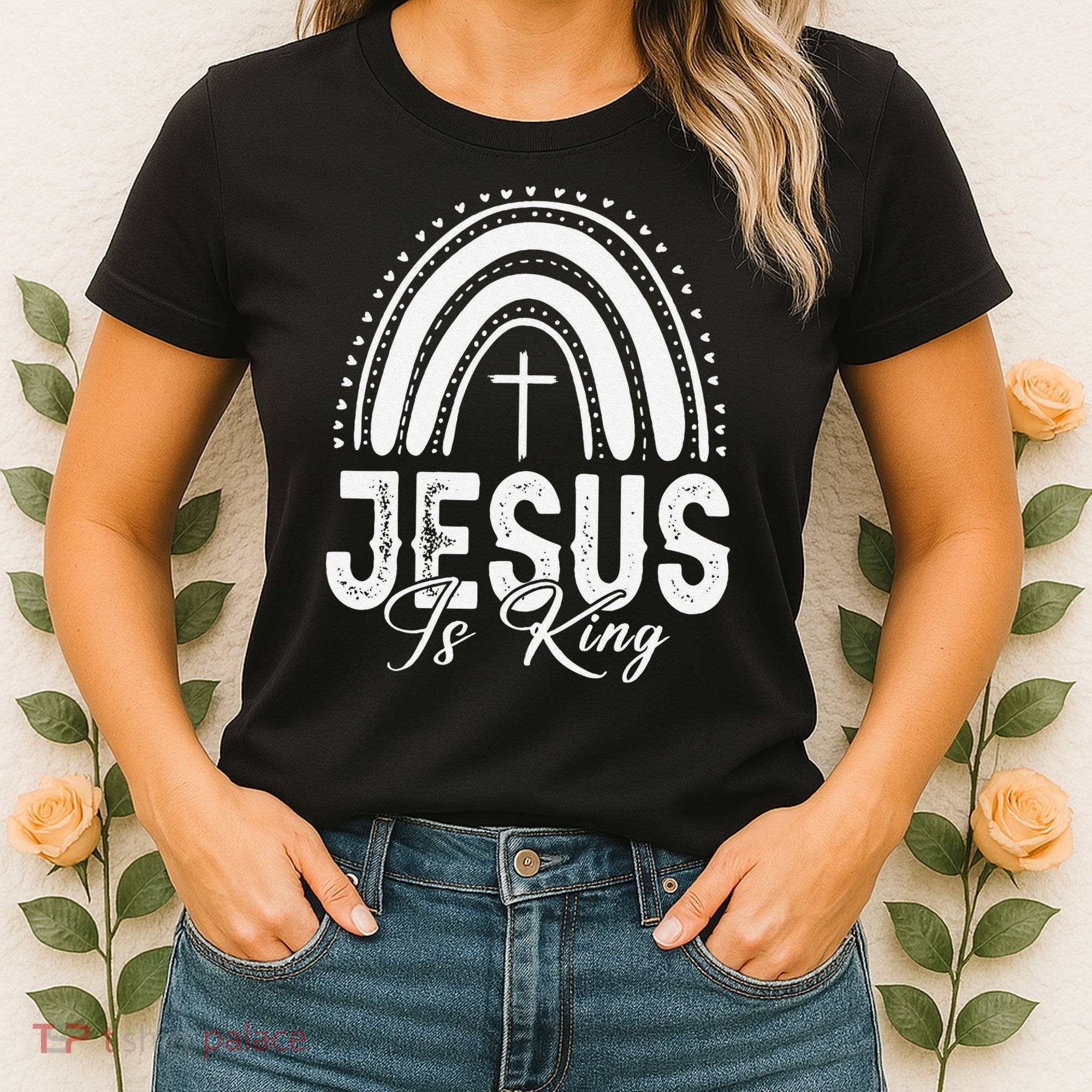 Jesus Is King Subtle Christian Minimalist Religious Women's T-Shirt