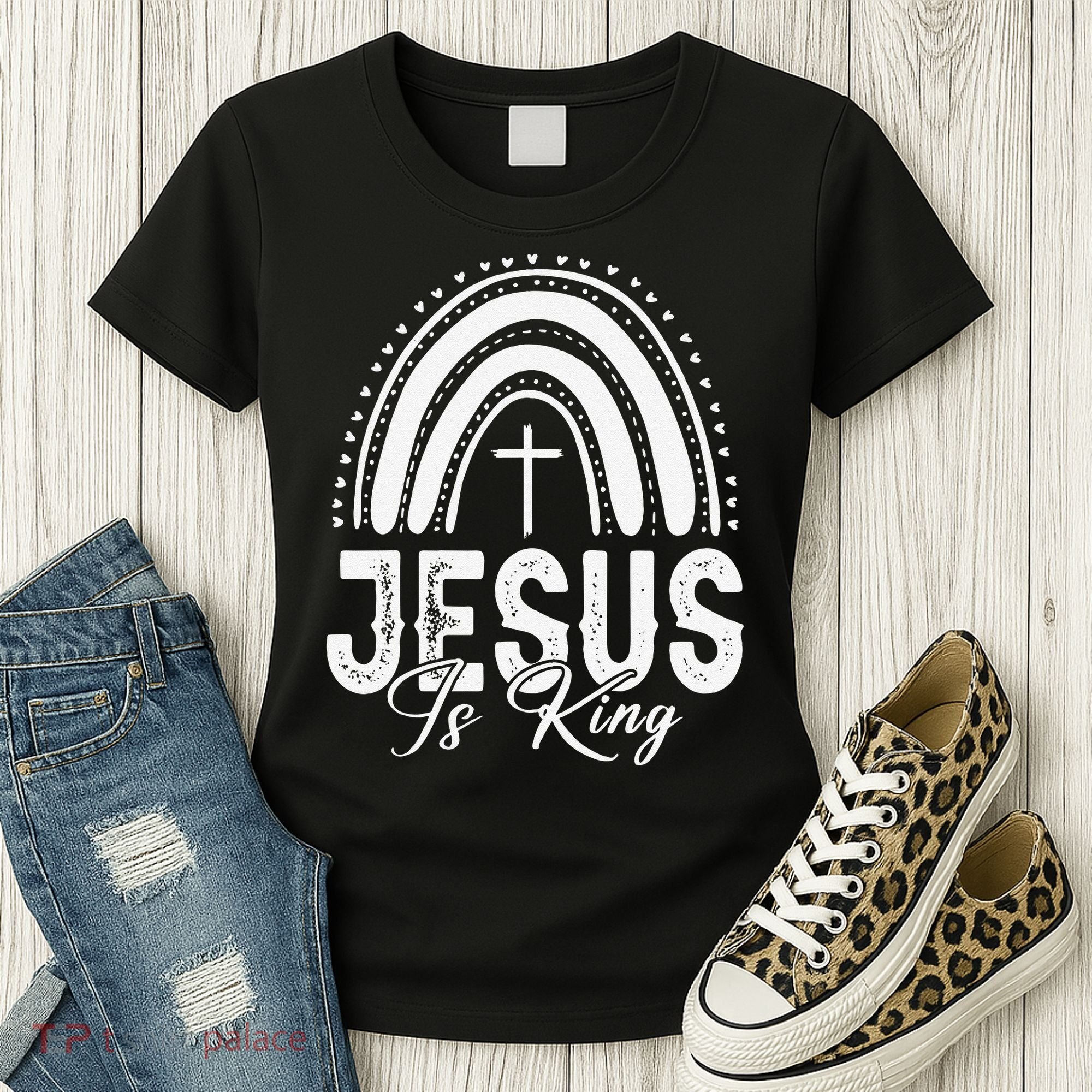 Jesus Is King Subtle Christian Minimalist Religious Women's T-Shirt
