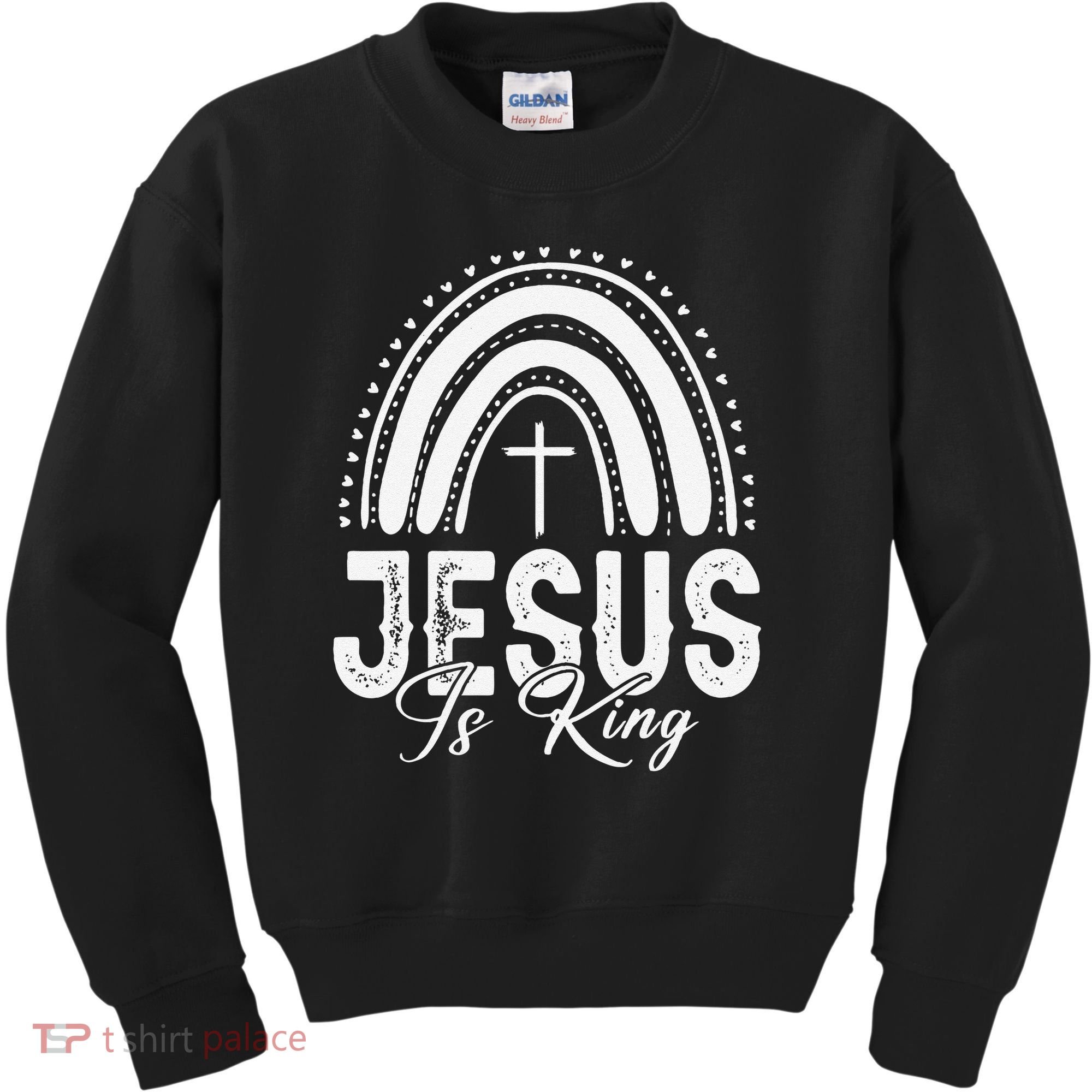 Jesus Is King Subtle Christian Minimalist Religious Kids Sweatshirt