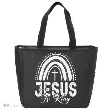 Jesus Is King Subtle Christian Minimalist Religious Tote Bag