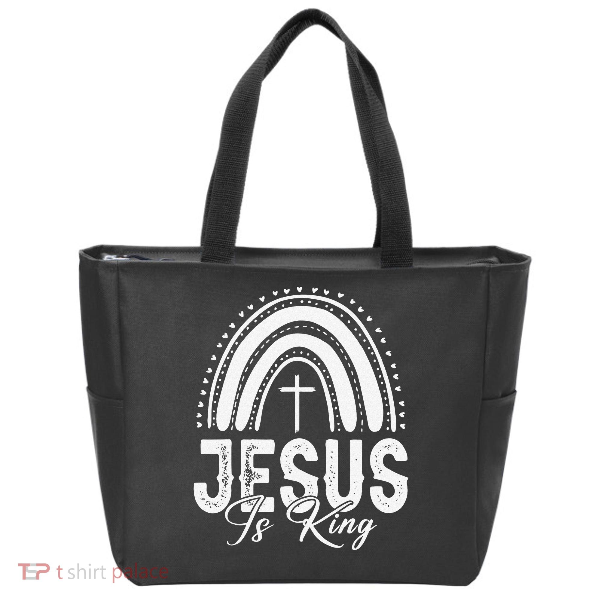 Jesus Is King Subtle Christian Minimalist Religious Tote Bag