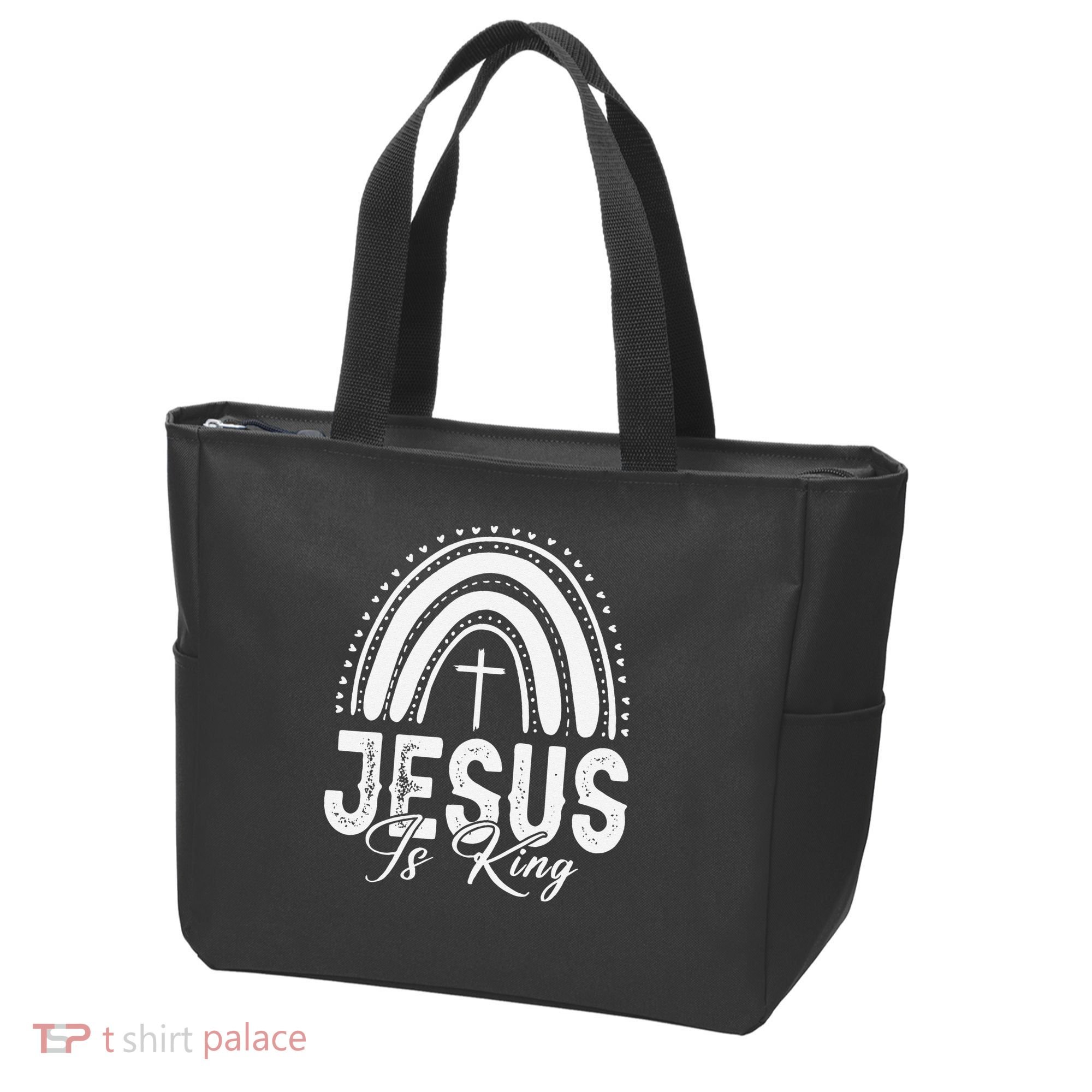 Jesus Is King Subtle Christian Minimalist Religious Tote Bag