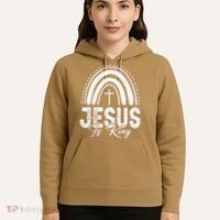 Jesus Is King Subtle Christian Minimalist Religious Hoodie thumb 5