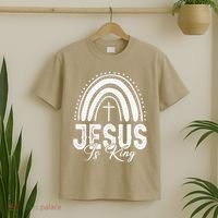 Jesus Is King Subtle Christian Minimalist Religious T-Shirt thumb 2