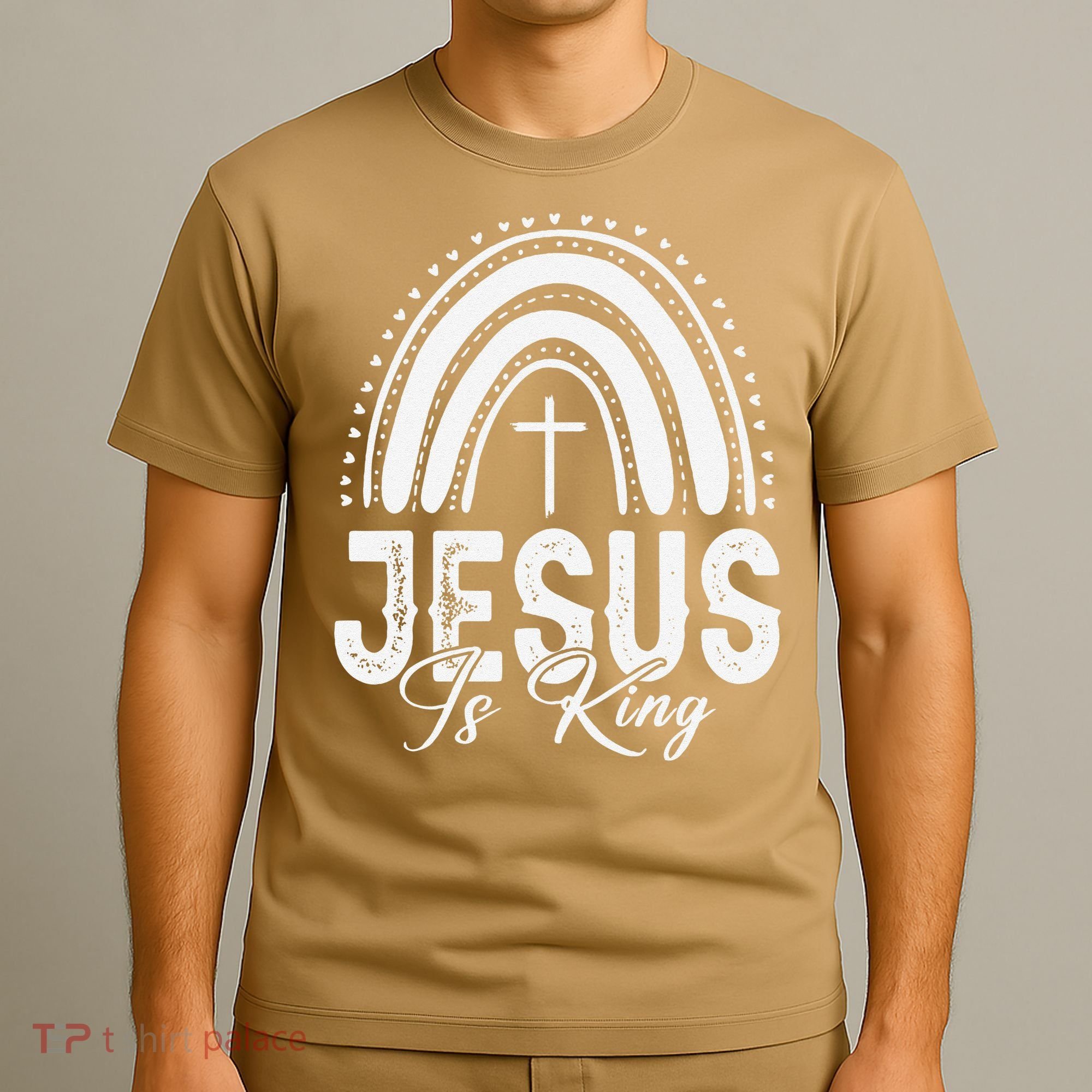 Jesus Is King Subtle Christian Minimalist Religious T-Shirt