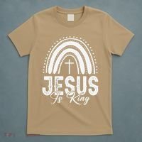 Jesus Is King Subtle Christian Minimalist Religious T-Shirt thumb 5
