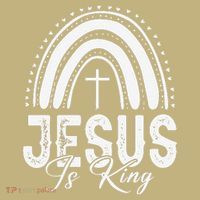 Jesus Is King Subtle Christian Minimalist Religious Button thumb 1