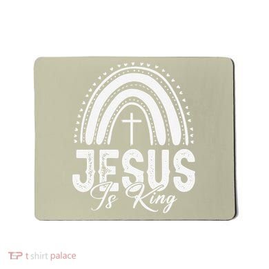 Jesus Is King Subtle Christian Minimalist Religious Mousepad