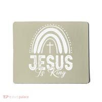 Jesus Is King Subtle Christian Minimalist Religious Mousepad thumb 0