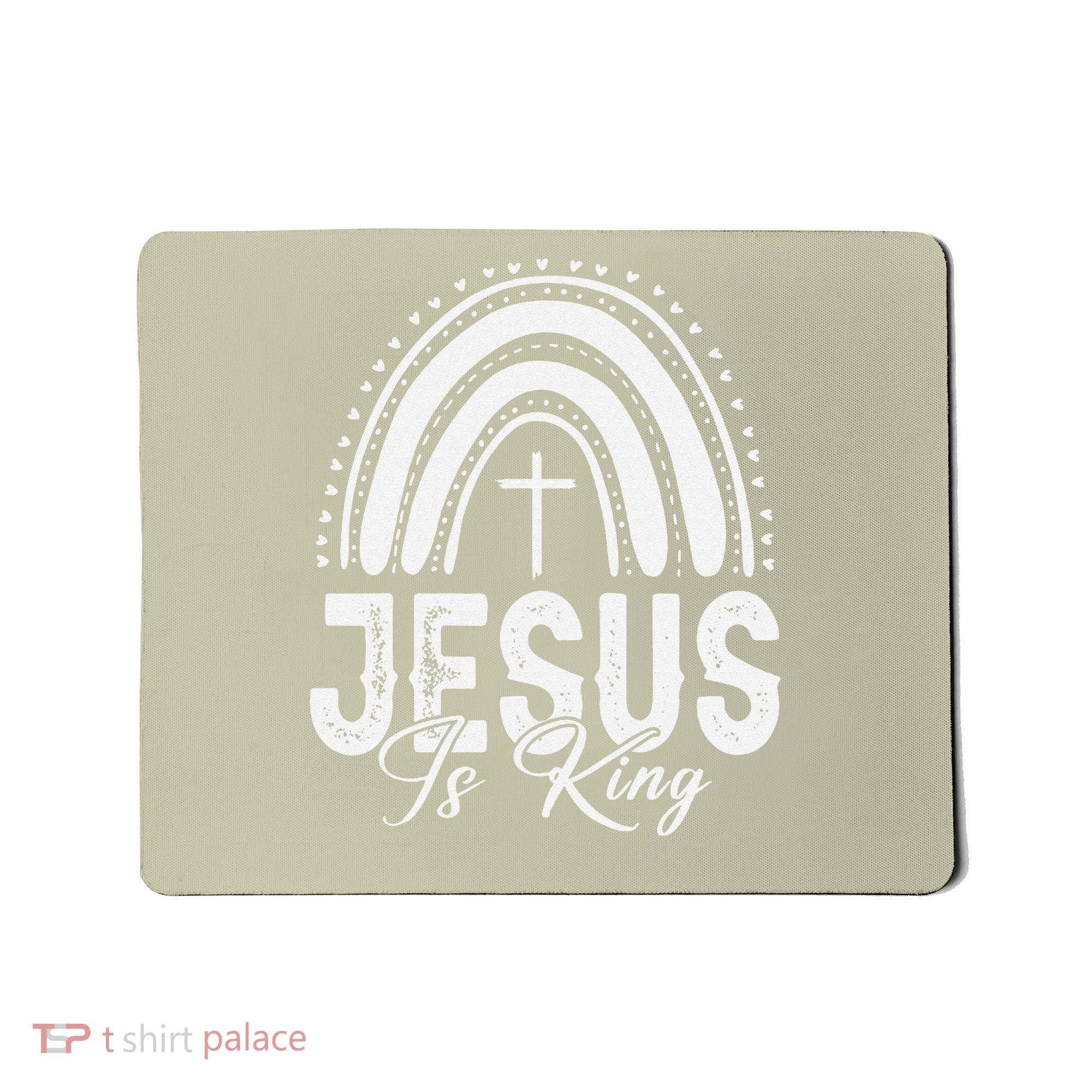 Jesus Is King Subtle Christian Minimalist Religious Mousepad