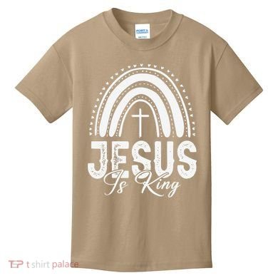 Jesus Is King Subtle Christian Minimalist Religious Kids T-Shirt