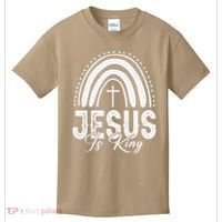 Jesus Is King Subtle Christian Minimalist Religious Kids T-Shirt thumb 0