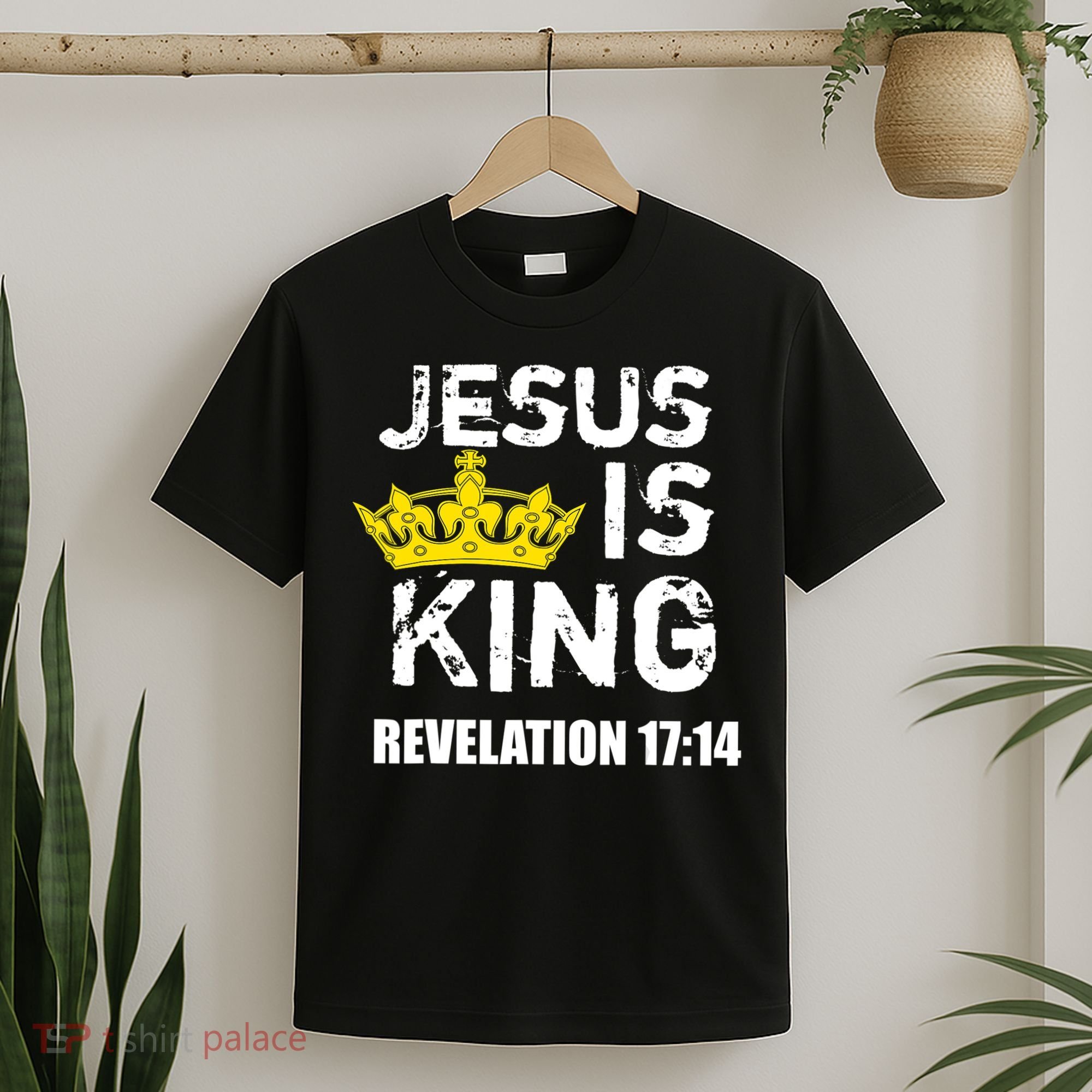Jesus Is King (Crown) Faith, Cross, Christian Jesus4m3 T-Shirt