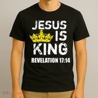 Jesus Is King (Crown) Faith, Cross, Christian Jesus4m3 T-Shirt thumb 3